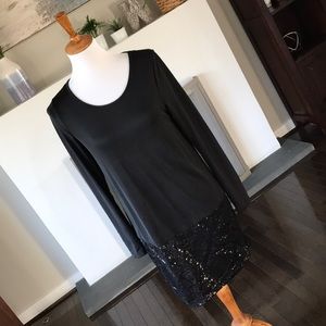 Long sleeved sequin dress
